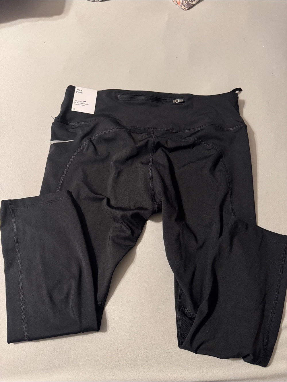 Nike Black Kids' Performance Leggings with Reflective Swoosh cropped